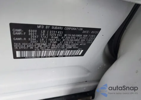 2023 Subaru Ascent Limited 7-Passenger z USA, uszkodzony, nr VIN 4S4WMASDXP3427498